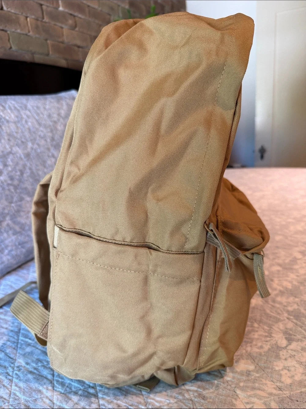 Tan Canvas Everyday Backpack - Picture 5 of 5